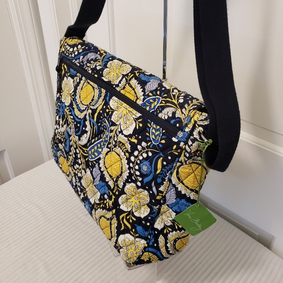 Vera Bradley Large Messenger Bag Retired Pattern "Ellie Blue" Work/School/Travel - Picture 5 of 11